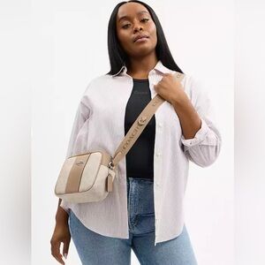 Coach Jamie Camera Bag In Signature Canvas With Stripe NWT